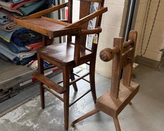 Oak Arts and Crafts era high chair