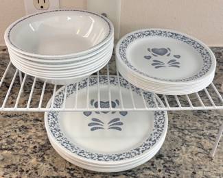 Corelle Blue heart sponge pattern