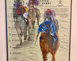 Patrish original watercolor Kentucky Derby