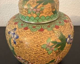 Chinese cloisonné ginger jar