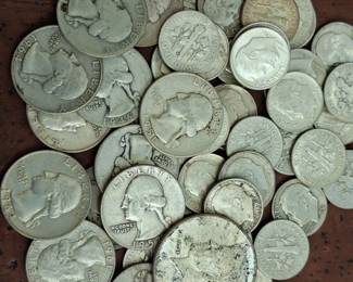 Pre 1964 silver US dimes and US silver halves and quarters