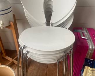 Stackable "Globus" Chairs,  Made in Spain Set of 8