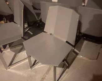Donghia Dining Chairs Set of 14 Grey and Chrome, (will separate)