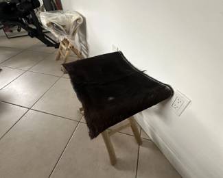 2 cow leather benches $80 each