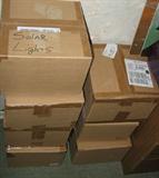 Solar lights, NEW IN BOX (many boxes full)
