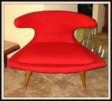 Mid-Century Red KARPEN Horn Chair!