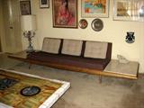 Adrian Pearsall for Craft Associates sofa w/travertine tables