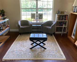Home chairs, ottoman, rug, etc.