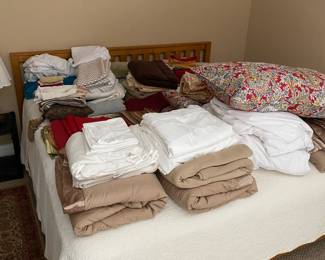 Linens and king-size bed