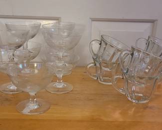 Sherbert & glass teacups