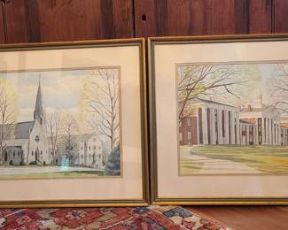 Watercolors of W & L Chapel and Colonnade