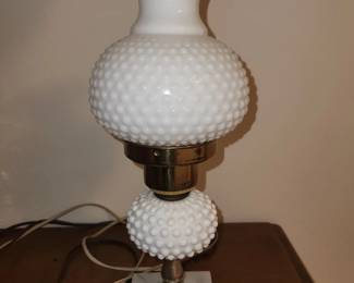 Vintage hobnail lamp