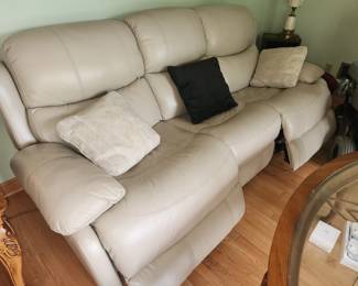 Leather reclining sofa
