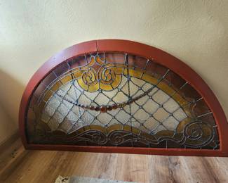 Salvaged stained glass window