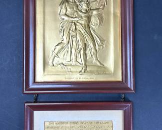Plaque Medallion designed for attorney, Algernon Sydney Sullivan by French sculptor & metal artist, Jules Edouard Roine' [1857-1916] . 