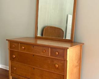 Antique Bird's Eye Maple Dresser with Mirror