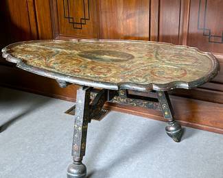 Antique Dutch Folk Art “Hindeloopen” Tilt Top Table
