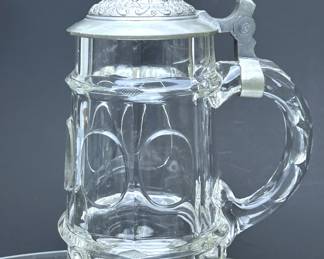 Antique English Glass Beer Stein
