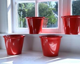Vintage IKEA red pottery planters made in Germany