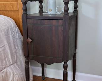 Antique Jacobean Revival Style Smoke Stand and an IKEA Askmuller Lamp