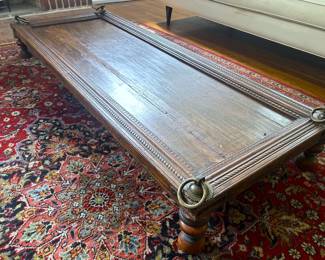 A low table that is actually a Jhula Swing from India