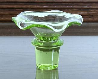 Depression Era Uranium Glass Decanter Stopper