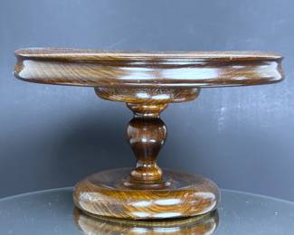 English Turned Oak Compote