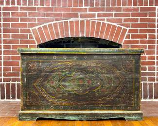 ANTIQUE HAND PAINTED CHEST FROM INDIA