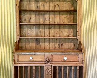 Antique French Pine Chicken Coop Dresser Hutch