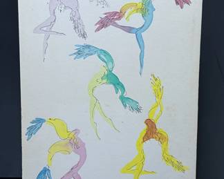 Original art by Austin, Texas artist, Walter Falk (1945 - 2007)