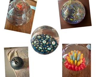 Vintage hand blown paper weights