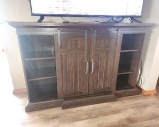 Barn door tv console