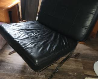 Chrome and leather chair