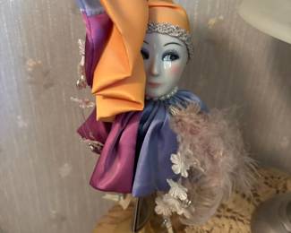 J and J Design Harlequin Pierrot Clown Doll Bust Decoration