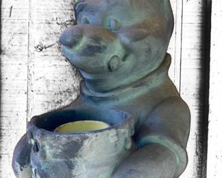 Winnie the Pooh Green Patina Wall Sculpture