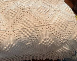 White Diamond Crocheted Bedspread