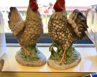 Homco Rooster & Hen Figurines
