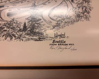 Framed & Matted Print "Seattle Waterfront Harbor" by Ren Haugland 