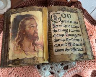 Vintage Serenity Prayer Decoupage Faux Book