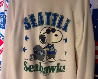 1980s Seattle Seahawks Snoopy Crewneck Sweatshirt