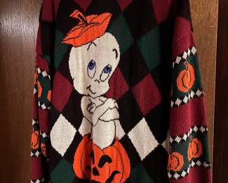1990s J.J. Poole Casper the Friendly Ghost Halloween Sweater
