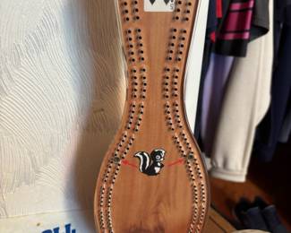 Vintage Bowling Pin Shaped Cribbage Board