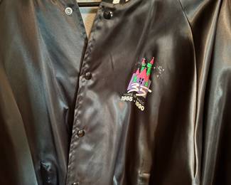 1990 "35 Years of Magic" Black Satin Bomber Jacket – Size XL