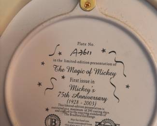 Bradford Exchange Disney 75th Anniversary "Magic of Mickey" Collector Plate