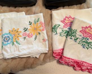 Floral Embroidered Pillow Cases