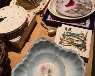 antique fruit bowl set & cake service