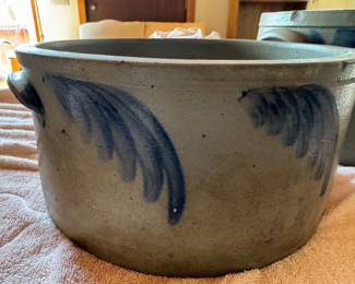 salt glazed blue & grey crocks