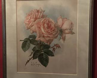 Paul de Longpré Roses  Paul de Longpré Rose Print 