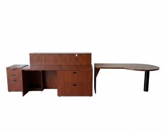 Executive L-Shaped Desk & Hutch (Located in garage and unassembled for relatively easy transport)