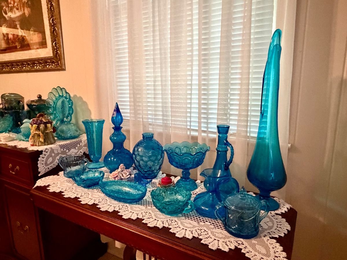 Vintage blue glass